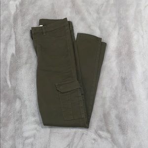 H&M Army Green Cargo Skinny Pants Forest Pockets